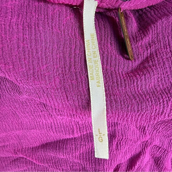 Free People Cardigan Crinkly Purple Pink Wool Silk Beaded Fairy Shrug | Sz L - Picture 2 of 16